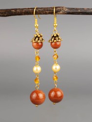 Серьги из авантюрина "Восток" 03-1702