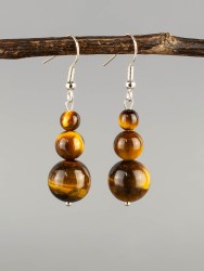 Серьги из тигрового глаза "Дарина" с9327