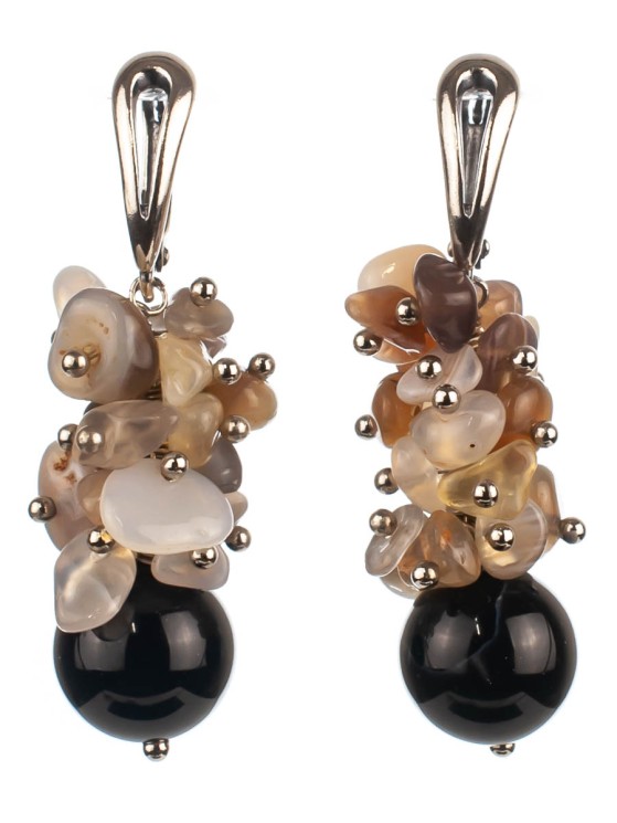 Серьги из агата "Мелодия" 03-1256