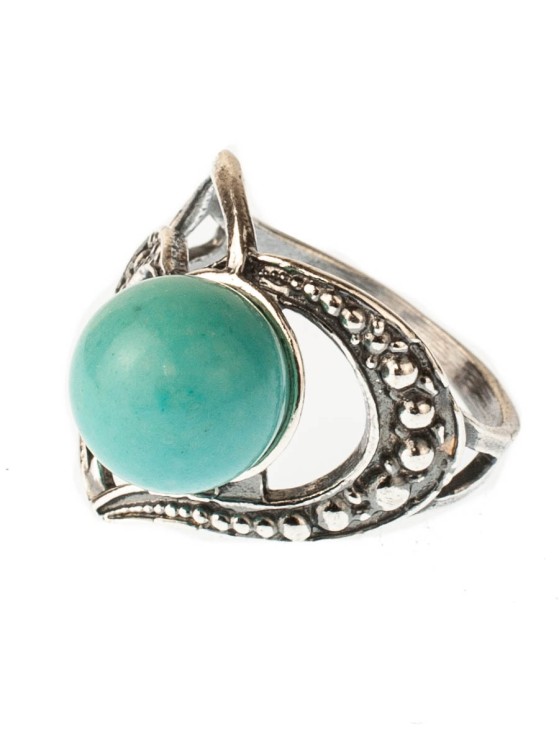 Кольцо из иск. бирюзы "Любава" кг-143-БРГ