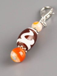 Брелок "Дзи Золотой ключ" с сердоликом БРК-976