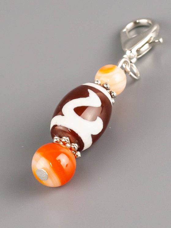 Брелок "Дзи Золотой ключ" с сердоликом БРК-976