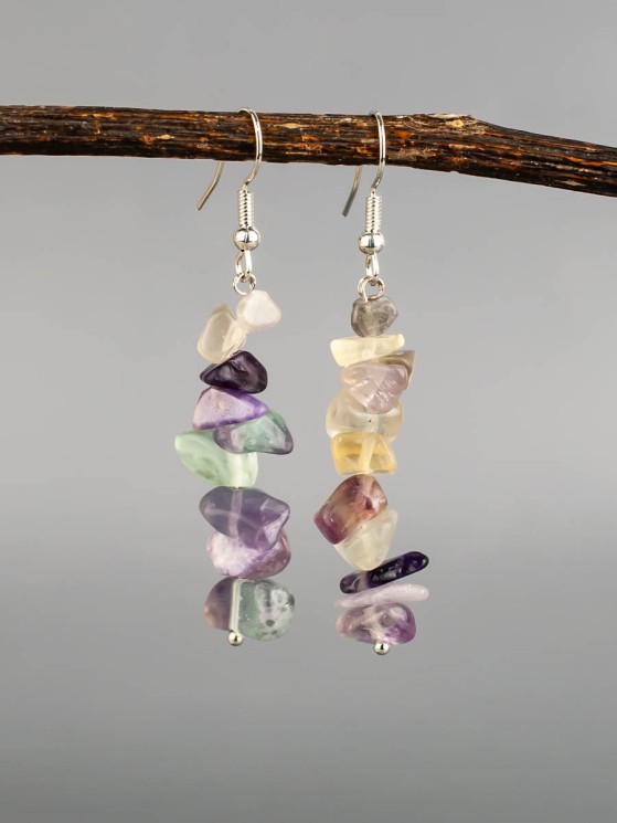 Серьги из флюорита "Забава" 03-1643