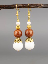 Серьги из авантюрина "Восток" 03-1703