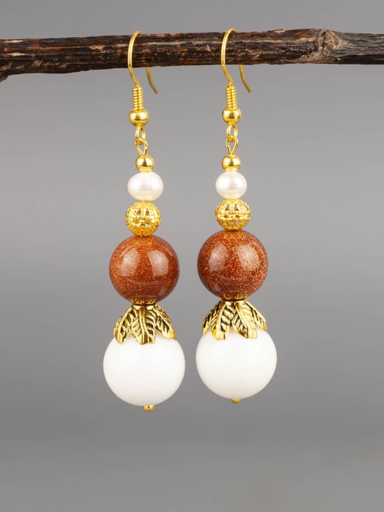 Серьги из авантюрина "Восток" 03-1703