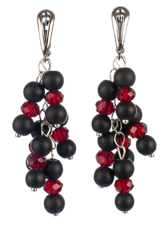 Серьги из шунгита "Смородина" 03-1145