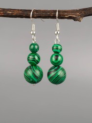 Серьги из иск. малахита "Дарина" с9328