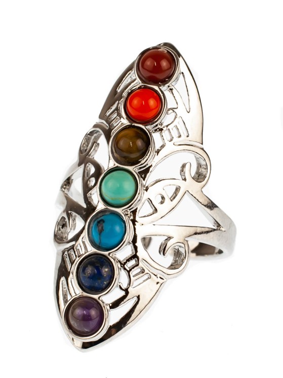 Кольцо из самоцветов "7 чакр" 04-539