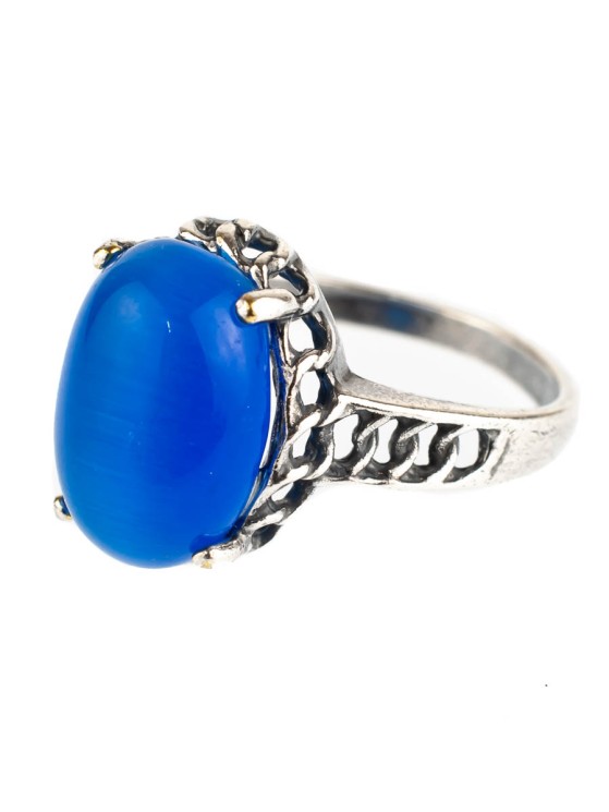 Кольцо из кошачьего глаза "Мия" кг-155-КГС