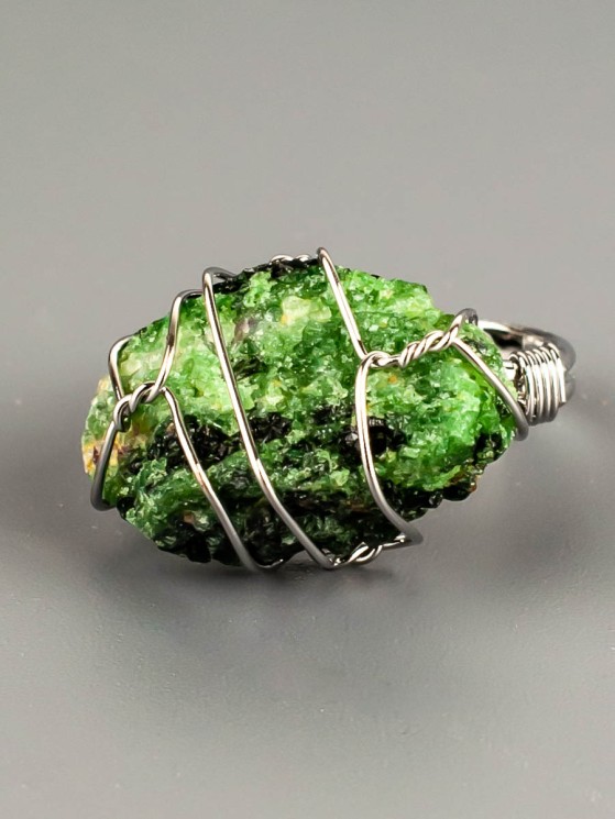 Кольцо из цоизита "Друза" 04-689