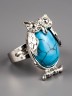 Кольцо из им. бирюзы "Мудрость" 04-784