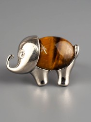 Кольцо из тигрового глаза "Слоник" 04-875