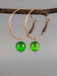 Серьги "Самба 2" кошачий глаз с8261