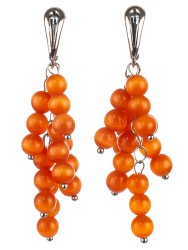 Серьги из кошачьего глаза "Смородина" 03-1146