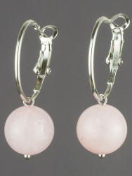 Серьги "Самба" розовый кварц, арт. с8064