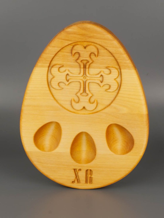 Поднос пасхальный из дерева береза 16х21 см 54-019