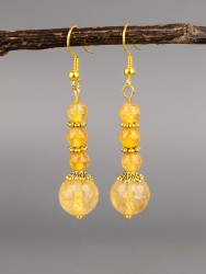 Серьги из цитрина "Восток" 03-1705