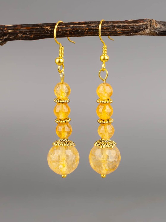 Серьги из цитрина "Восток" 03-1705
