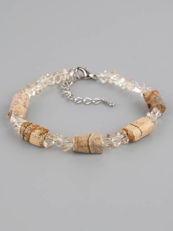 Браслет из яшмы "Карамель" 02-1003