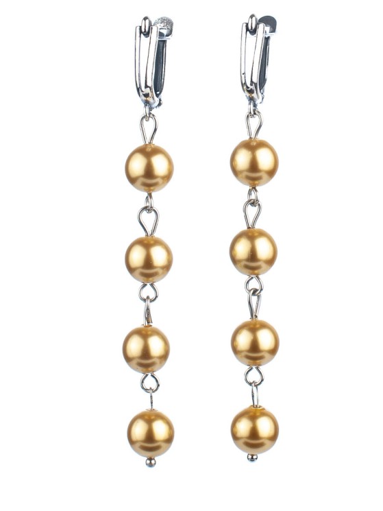 Серьги из жемчуга Майорка "Ручеёк" 03-1472