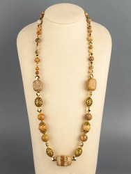 Бусы из яшмы "Летний зной" 10-173