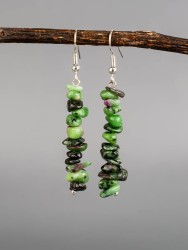 Серьги из цоизита "Забава" 03-1646