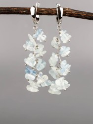 Серьги из аквамарина "Веточка" 03-1673