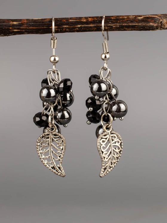 Серьги из гематита "Восток" 03-1706