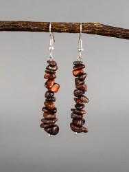 Серьги из бычьего глаза "Забава" 03-1647