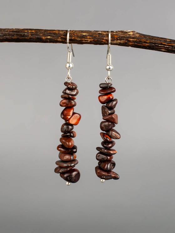 Серьги из бычьего глаза "Забава" 03-1647