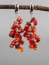 Серьги из сердолика"Веточка" 03-1674