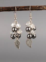 Серьги из гематита "Восток" 03-1707