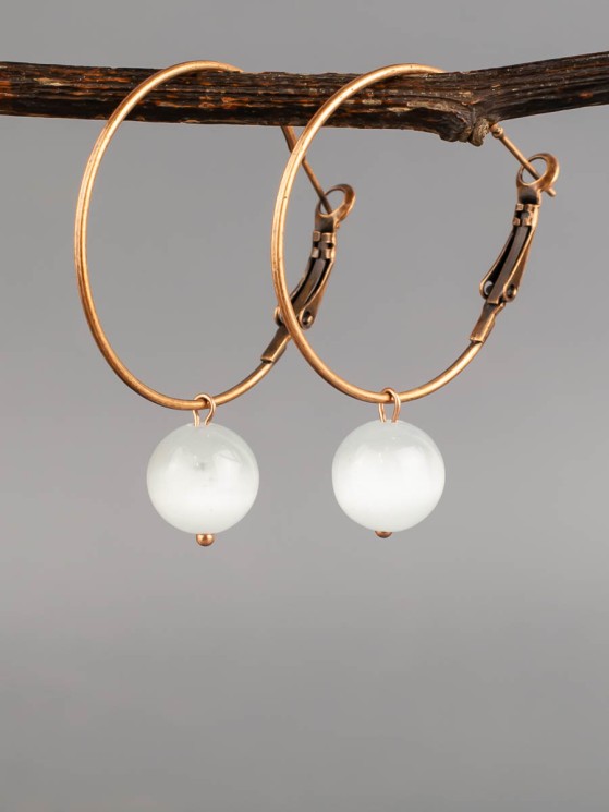 Серьги "Самба 2" кошачий глаз с8264