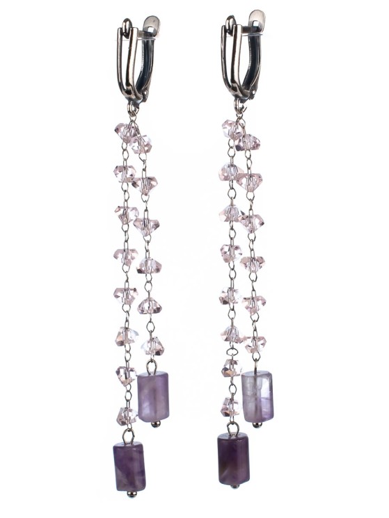 Серьги из аметиста "Карамель" 03-1317