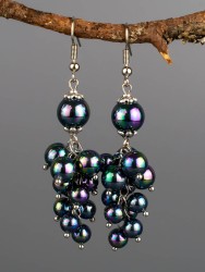 Серьги из жемчуга Майорка "Виноград" 03-1384