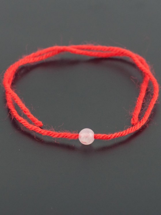 Браслет «Красная нить» розовый кварц,  бп9694