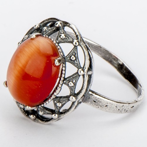 Кольцо "Роксана" кошачий глаз,  арт. ск-5005