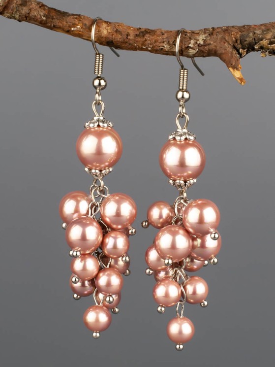 Серьги из жемчуга Майорка "Виноград" 03-1385