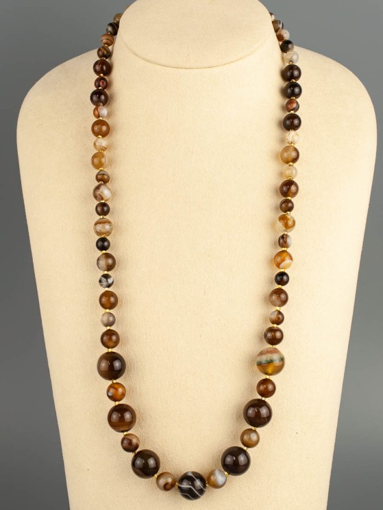 Бусы из агата "Клюковка" 01-1214