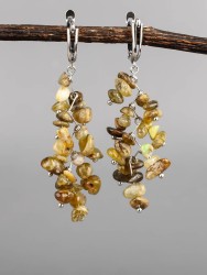 Серьги из граната "Веточка" 03-1676