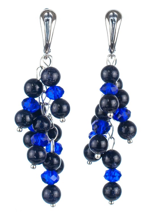 Серьги из авантюрина "Смородина" 03-1150