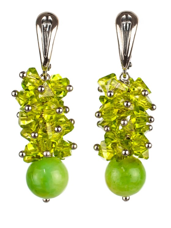 Серьги из алмазного стекла "Мелодия" 03-1201