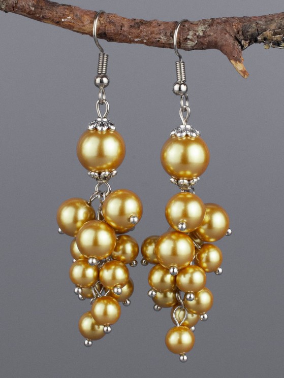 Серьги из жемчуга Майорка "Виноград" 03-1386