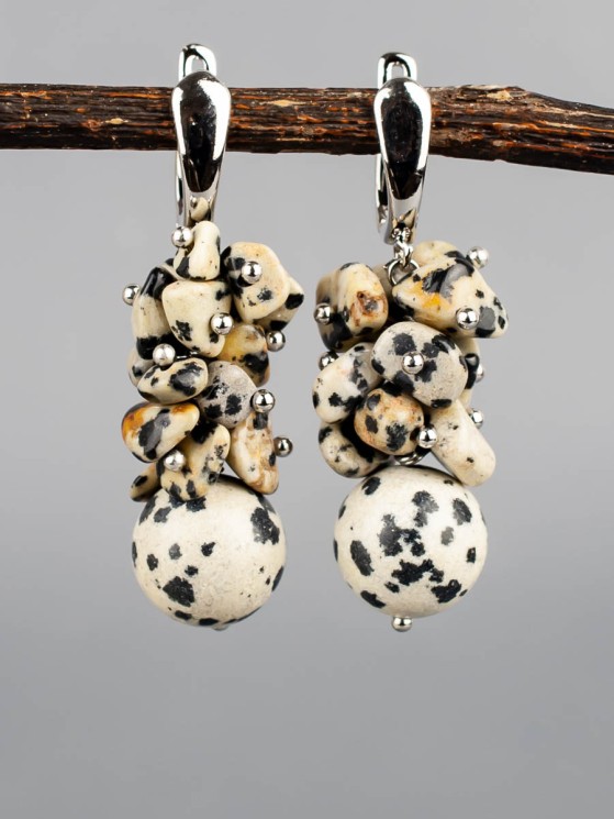 Серьги из яшмы "Мелодия" 03-1677