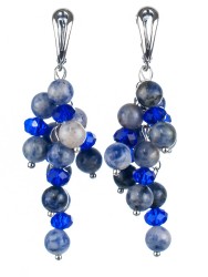 Серьги из содалита "Смородина" 03-1151