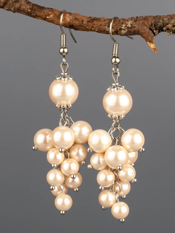 Серьги из жемчуга Майорка "Виноград" 03-1387