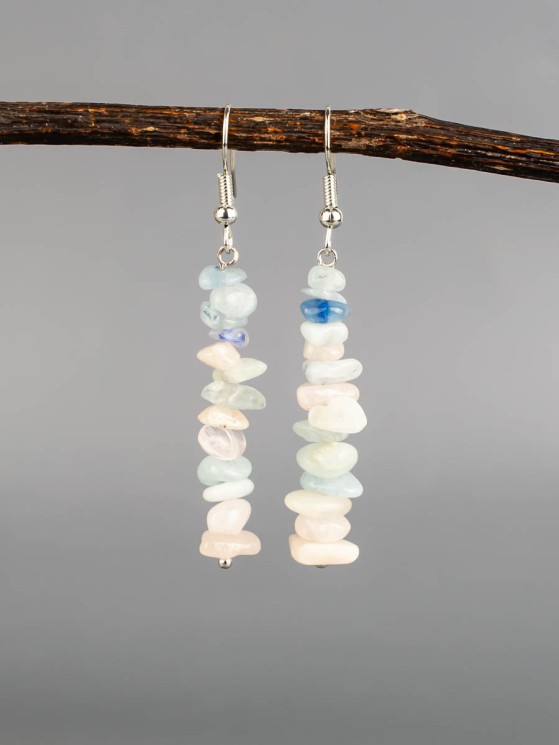 Серьги из морганита "Забава" 03-1651