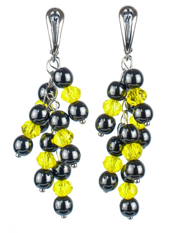 Серьги из гематита "Смородина" 03-1152