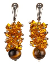 Серьги из алмазного стекла "Мелодия" 03-1202