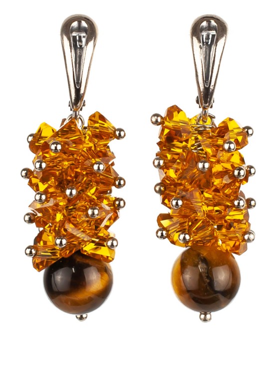 Серьги из алмазного стекла "Мелодия" 03-1202